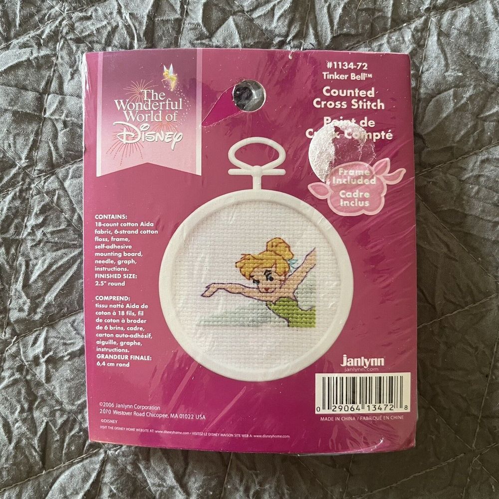 2006 Janlynn Disney Mini Counted Cross Stitch Kit - Tinkerbell #1134-72 - NEW